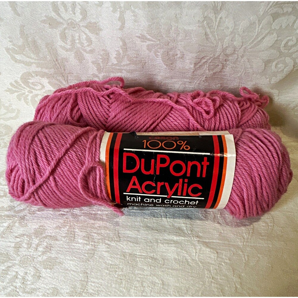 Vintage Caron DuPont Acrylic 100% Acrylic 4 Ply Yarn Skein Rose 3 oz MPN 0029